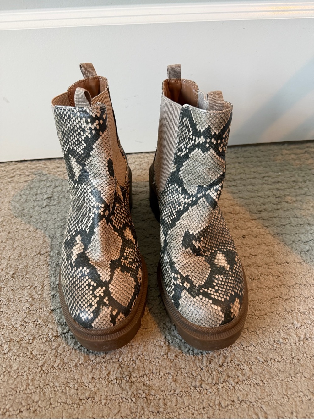 Target womens Snake-Print Chelsea Boots - Taupe & Black
